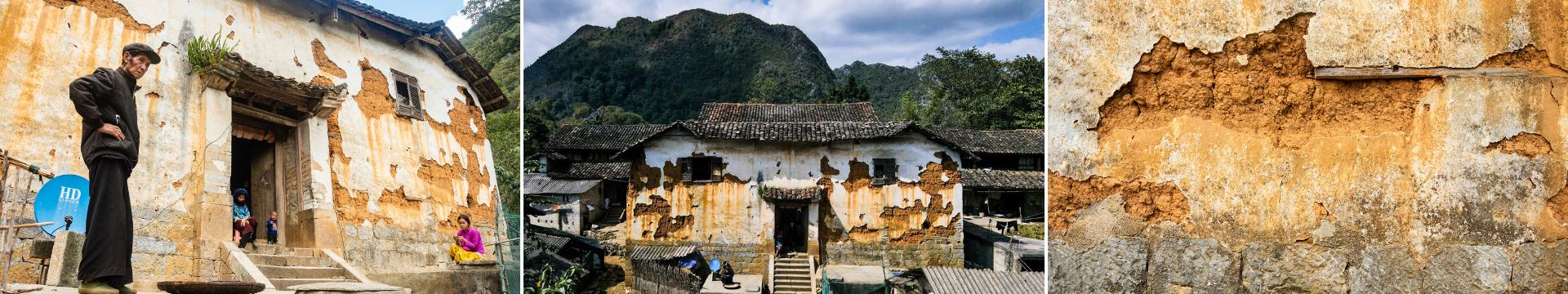 Vu Sua Bu (80) said the hundred-year-old house has never undergone renovations or repairs. Many parts of the house have been deteriorating significantly. Some rooms have been abandoned due to their dilapidated condition. The front of the house bears the marks of time as the old lime paint has peeled off, leaving deep scars.