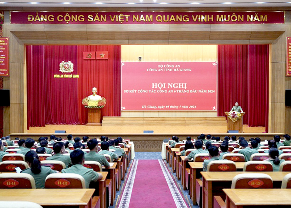 Hội nghị sơ kết công tác Công an 6 tháng đầu năm 2024.
