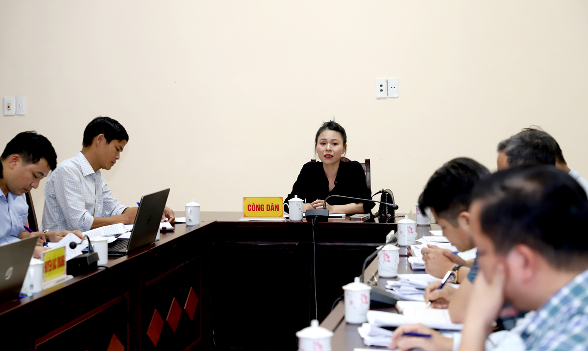 Công dân Nguyễn Thị Trang trình bày nội dung kiến nghị.