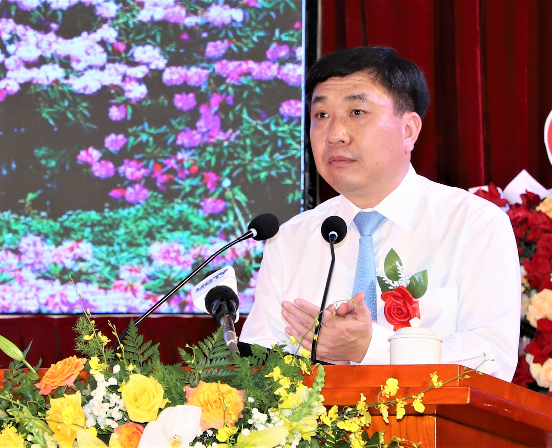 Quyền Bí thư Tỉnh ủy Nguyễn Mạnh Dũng phát biểu tại lễ kỷ niệm