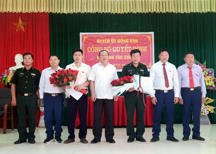 Huyện ủy Đồng Văn công bố quyết định công tác cán bộ cấp xã năm 2023 tại xã Phố Là.