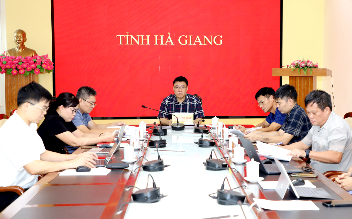 Phó Chủ tịch Thường trực UBND tỉnh Hoàng Gia Long chủ trì hội nghị tại điểm cầu Hà Giang