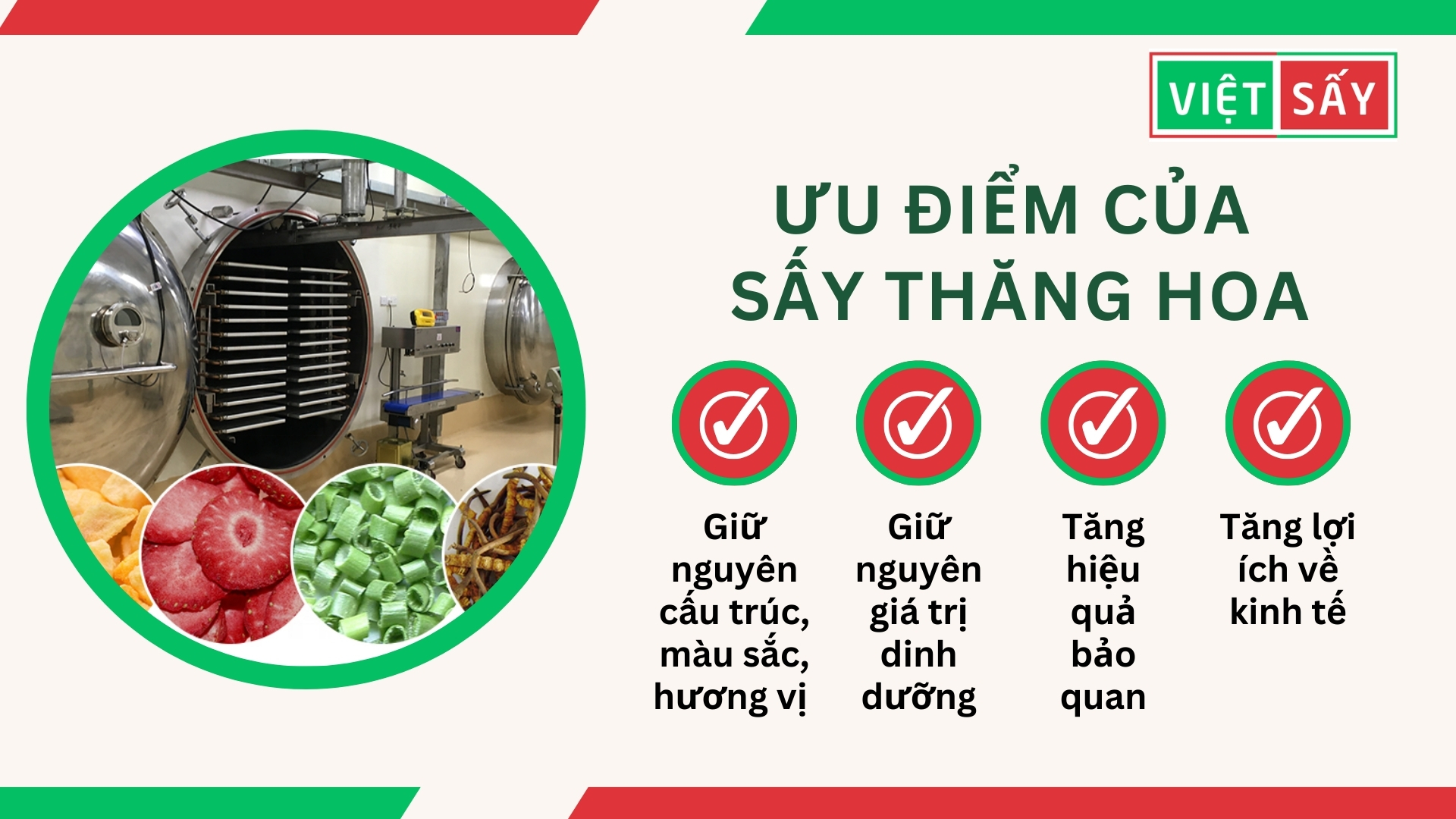 Ưu Điểm Vượt Trội Của Phương Pháp Sấy Thăng Hoa

