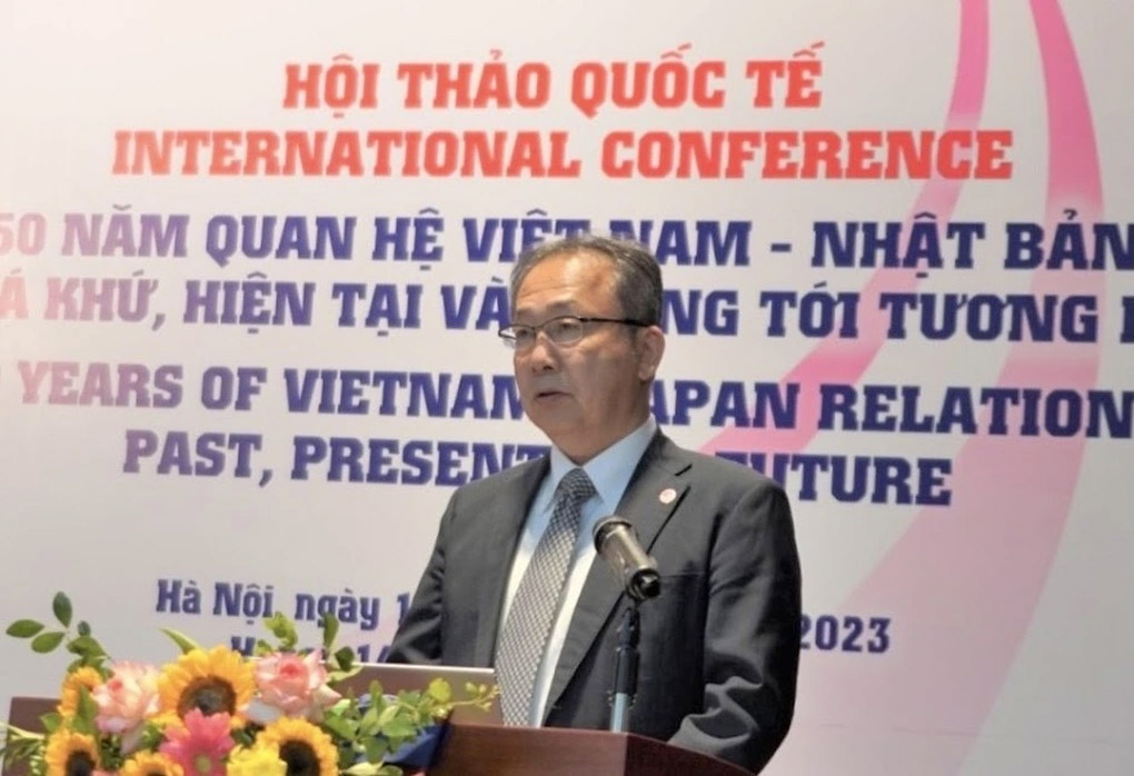 Đại sứ Đặc mệnh toàn quyền Nhật Bản tại Việt Nam, ông Yamada Takio, phát biểu tại Hội thảo