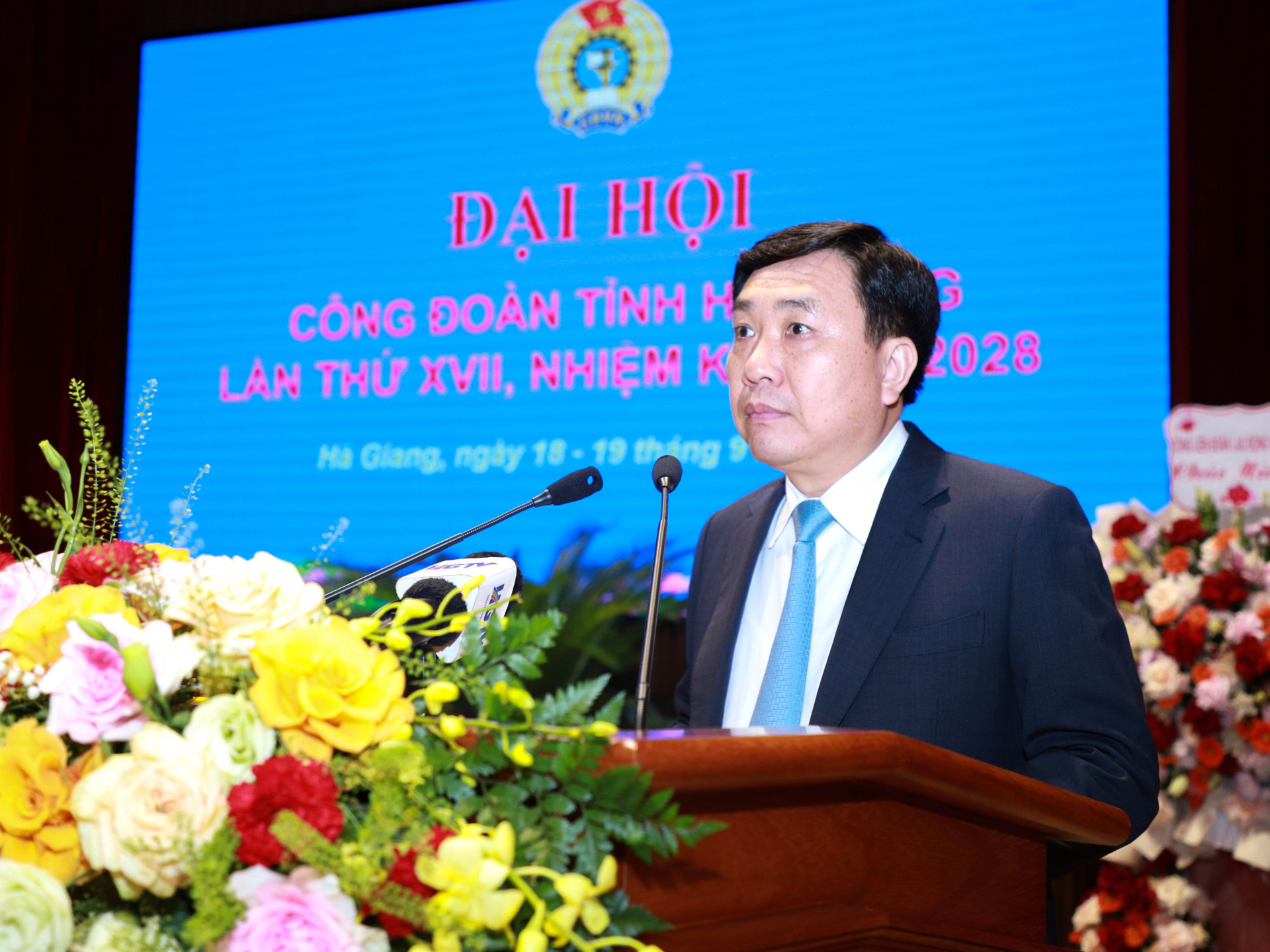 Quyền Bí thư Tỉnh ủy Nguyễn Mạnh Dũng phát biểu chỉ đạo tại đại hội.