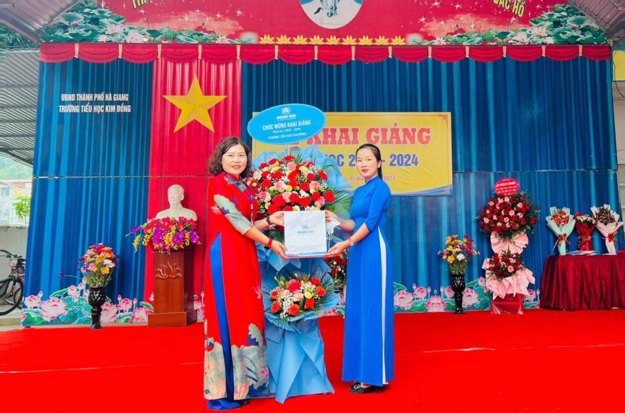 Ocean Edu đồng hành cùng học sinh Trường Tiểu học Kim Đồng - TP Hà Giang 
trong lễ khai giảng năm học 2023-2024
