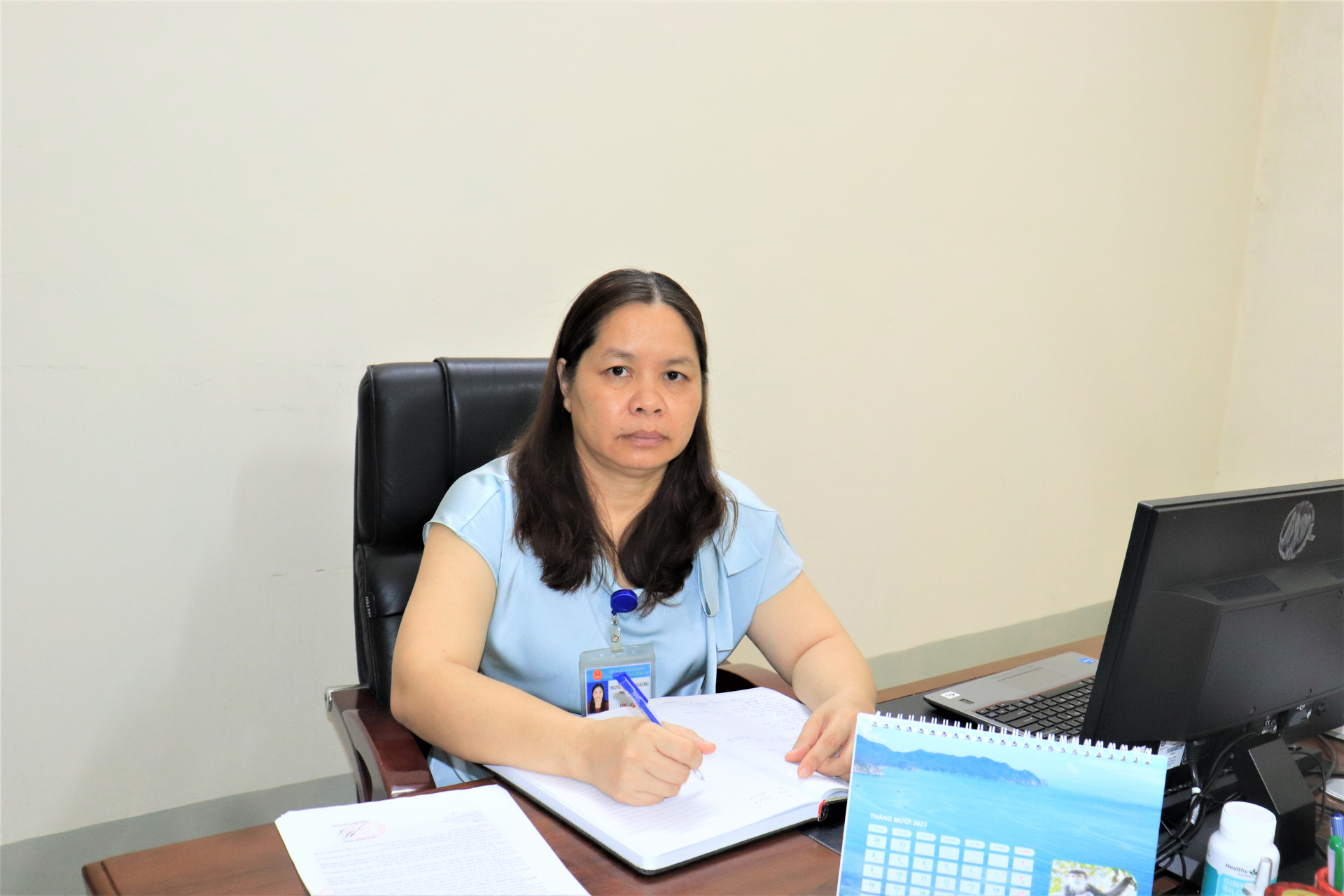 Phó Giám đốc Trung tâm Kiểm soát bệnh tật tỉnh Nguyễn Thanh Hương trả lời phỏng vấn Báo Hà Giang điện tử