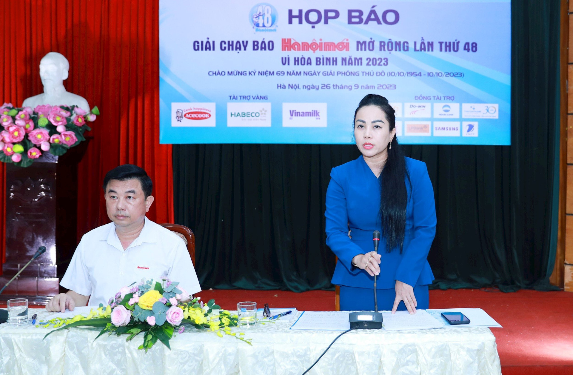 Phó Giám đốc Sở Văn hóa và Thể thao Hà Nội Phạm Thị Mỹ Hoa phát biểu.