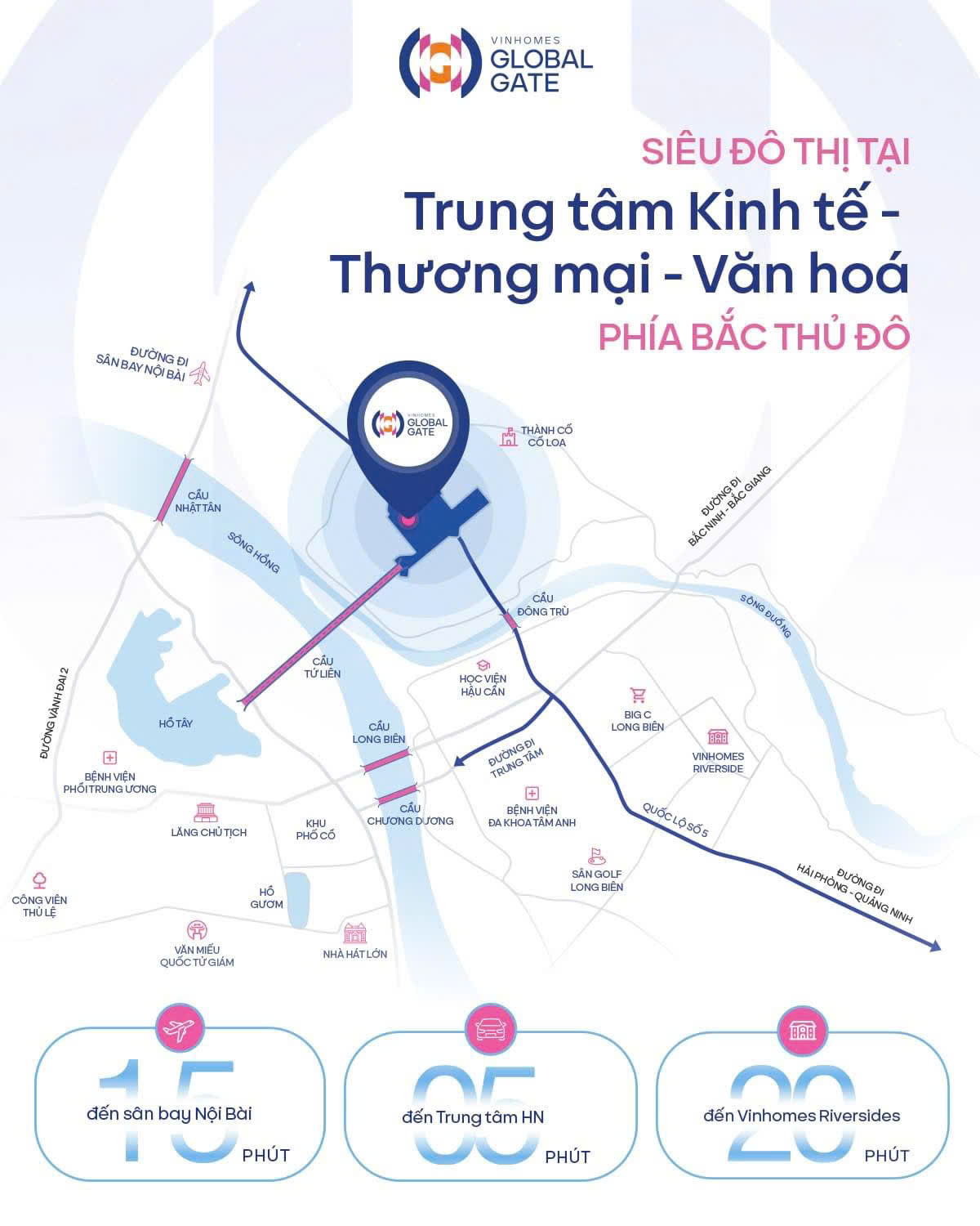 Kết nối giao thông từ vị trí Vinhomes Global Gate