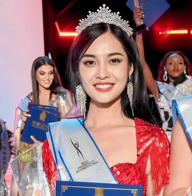 Nông Thúy Hằng giành ngôi vị Á hậu 2 Hoa hậu Hữu nghị Quốc tế 2023. Ảnh: MISSOLOGY