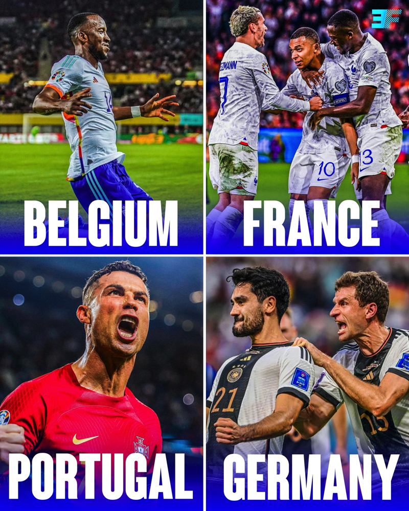 Pháp, Bỉ, Bồ Đào Nha cùng là những cái tên đầu tiên được xác định sẽ cùng với chủ nhà Đức tranh tài tại Vòng chung kết Euro 2024.