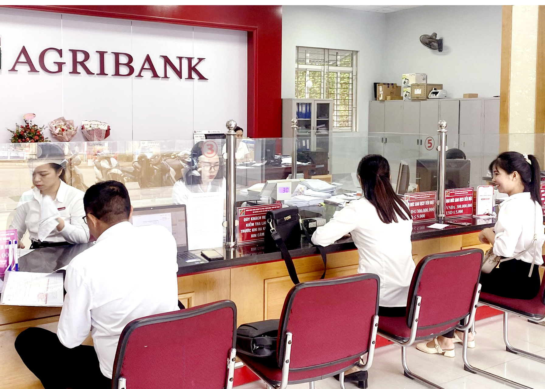 Giải ngân nguồn vốn tại Agribank Xín Mần. 

