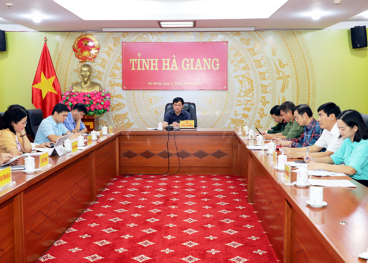 Các đại biểu dự hội nghị tại điểm cầu tỉnh Hà Giang