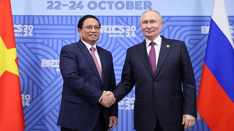 Thủ tướng Phạm Minh Chính và Tổng thống Liên bang Nga Vladimir Putin. 