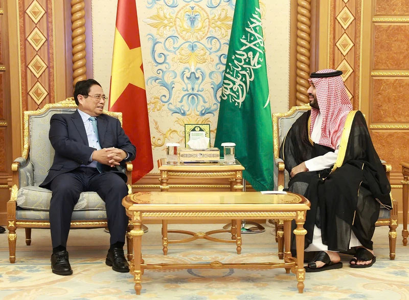 Thủ tướng Chính phủ Phạm Minh Chính hội đàm với Hoàng Thái tử, Thủ tướng Saudi Arabia Mohammed bin Salman Bin Abdulaziz Al Saud