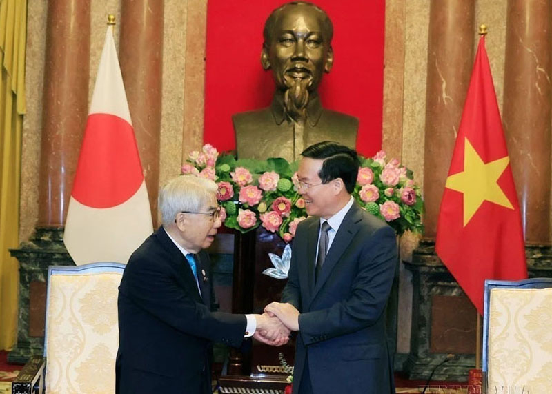 Chủ tịch nước Võ Văn Thưởng tiếp Chủ tịch Thượng viện Nhật Bản Otsuji Hidehisa thăm chính thức Việt Nam (6/9/2023).