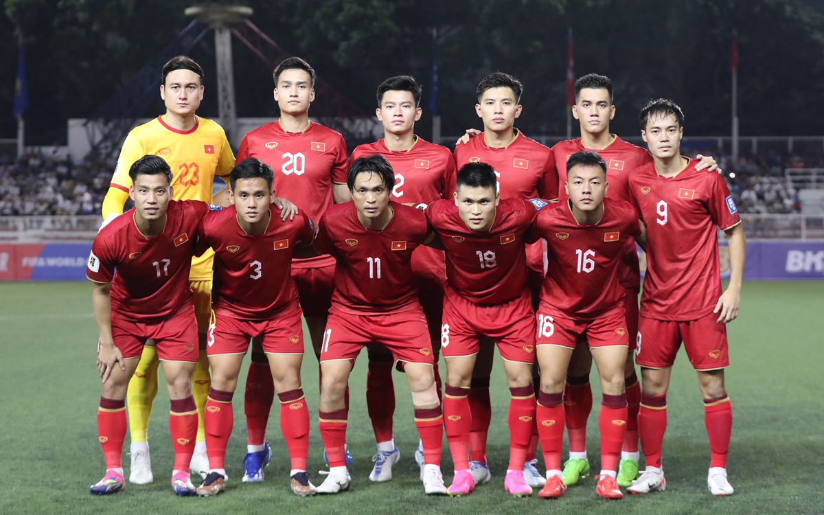 Đội hình xuất phát của đội tuyển Việt Nam.