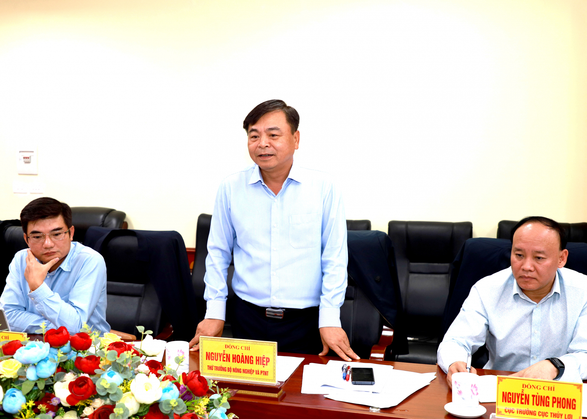 Thứ trưởng Bộ Nông nghiệp  và PTNT Nguyễn Hoàng Hiệp phát biểu tại buổi làm việc.
