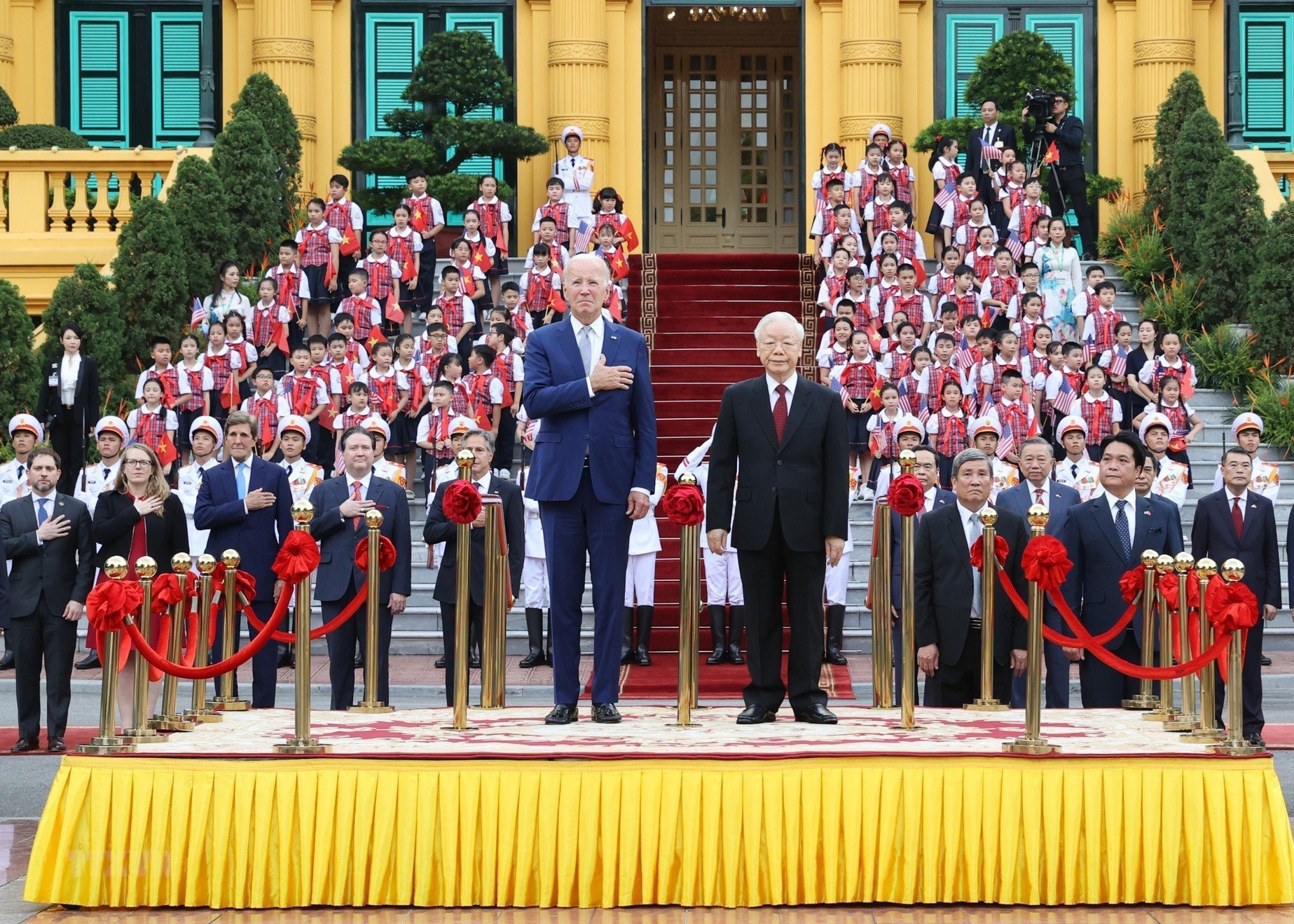 Tổng Bí thư Nguyễn Phú Trọng chủ trì Lễ đón Tổng thống Joe Biden (tháng 9.2023) 