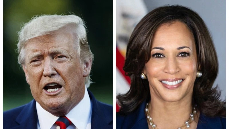 Ứng cử viên của đảng Cộng hòa Donald Trump và ứng cử viên của đảng Dân chủ Kamala Harris. 