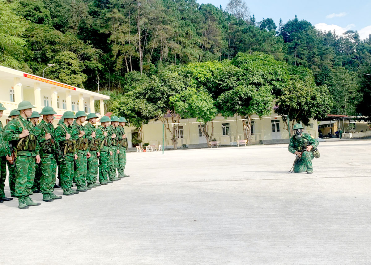 Công tác huấn luyện được Đồn Biên phòng Bạch Đích duy trì thường xuyên.