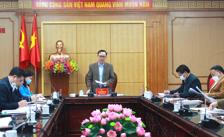 Phó Bí thư Thường trực Tỉnh ủy Thào Hồng Sơn kết luận hội nghị